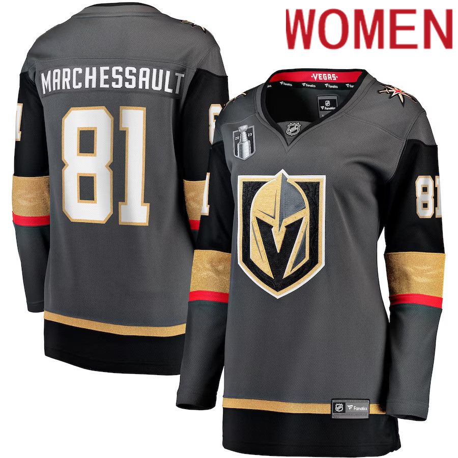 Women Vegas Golden Knights #81 Jonathan Marchessault Fanatics Branded Black 2023 Stanley Cup Final Alternate Breakaway Player NHL Jersey
